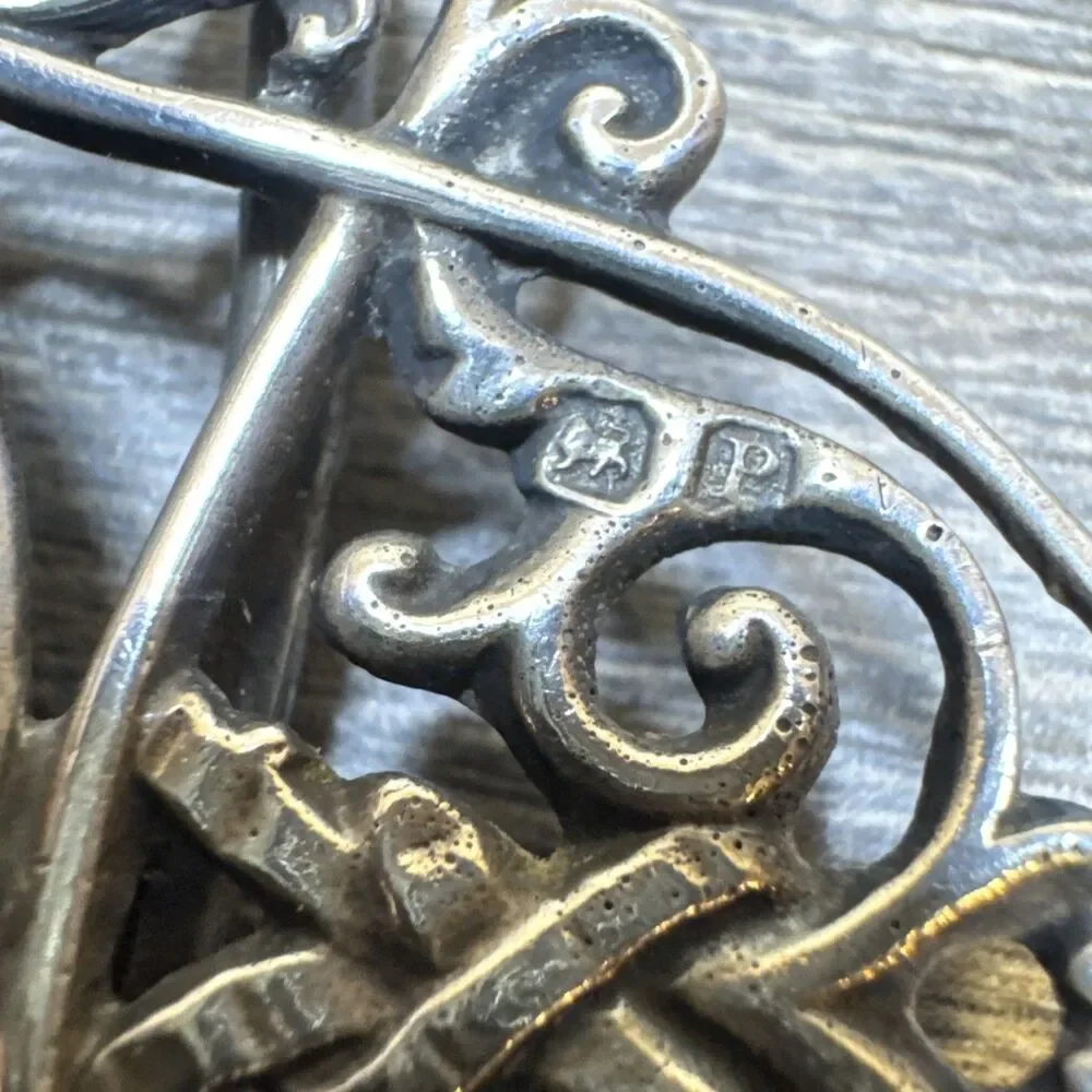 Victorian Sterling Silver Nurses Belt Buckle Cherubs Chester 1895 Henry Matthews